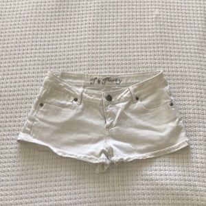 White jean shorts